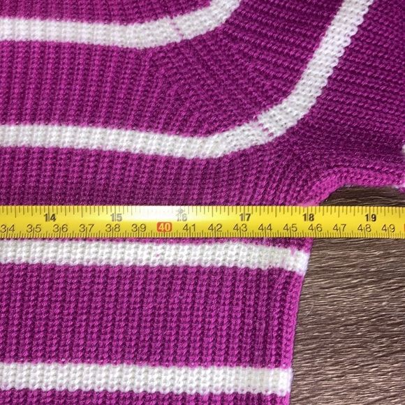 Womens Talbot SHAKER STITCH SWEATER - VARIEGATED STRIPESmall Petite - Picture 7 of 10